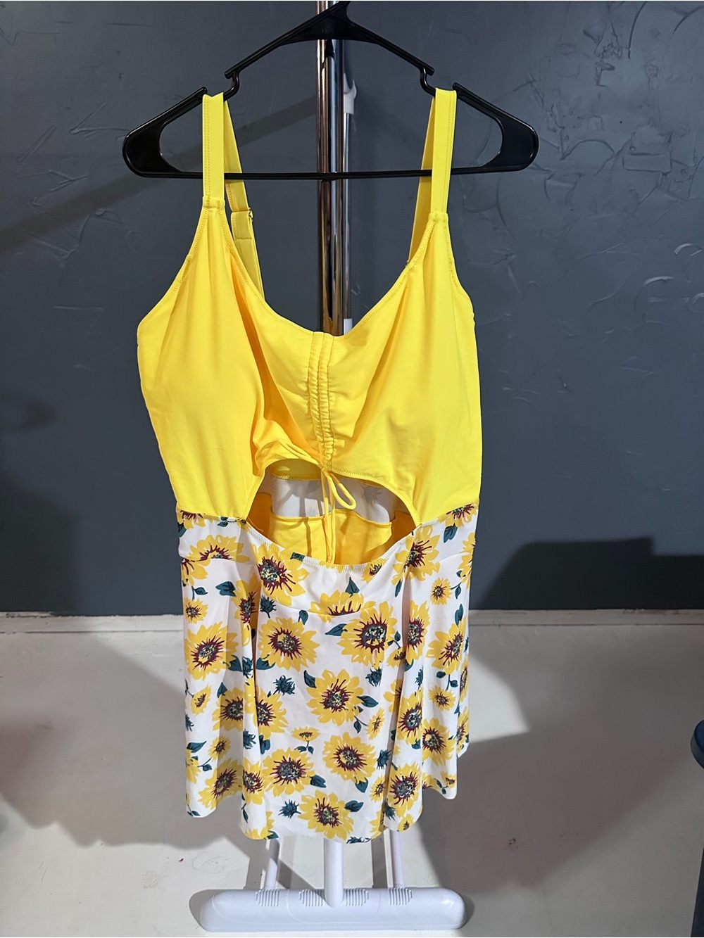 Yellow Sunflower Cutout Swimsuit